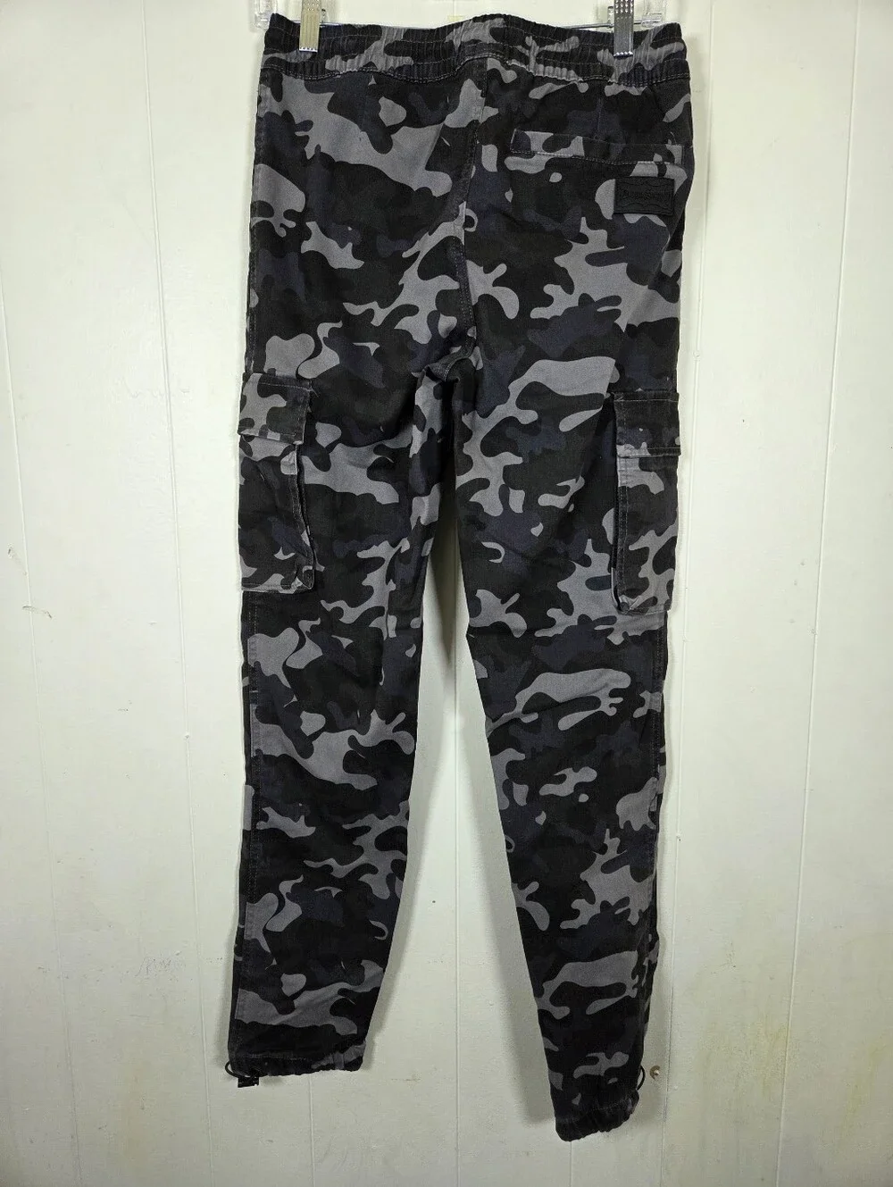 Dogg Supply Mens Stealth Camo Drawstring Cotton Blend Cargo Joggers Size XS